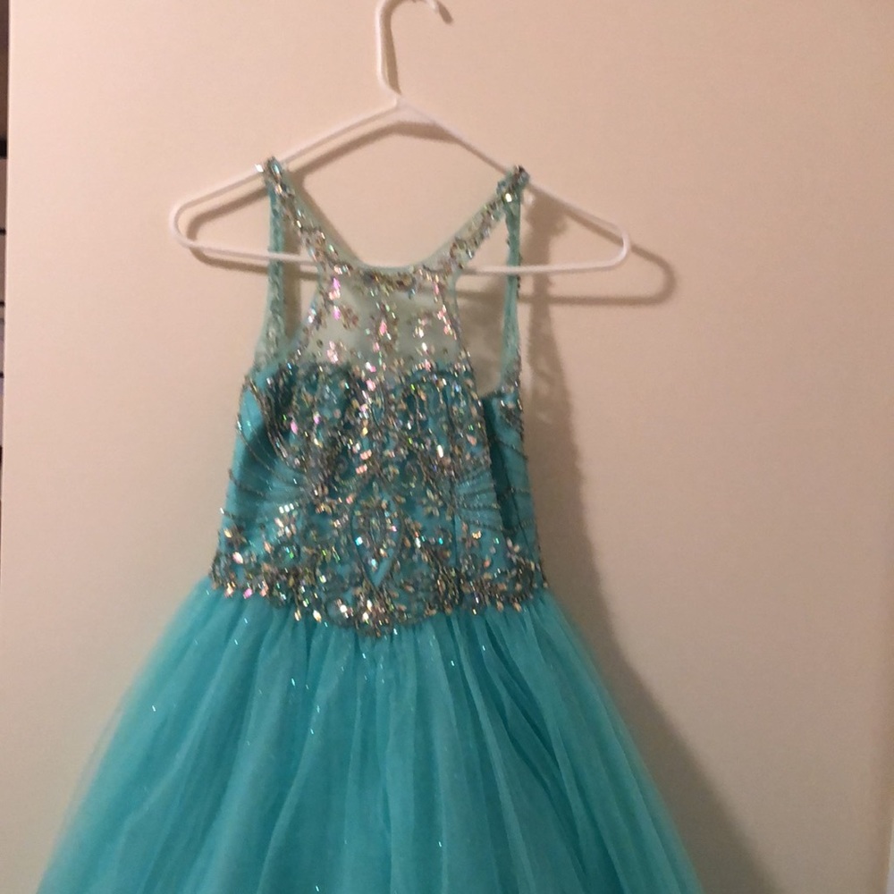 Dazzling In Turquoise Formal Gown for girls - Picture 2 of 4